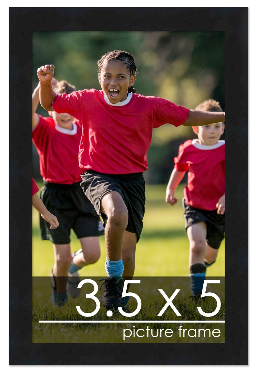 Photo Size Simple Black Picture Frame - UV Acrylic, Foam Board Backing, Hanging Hardware